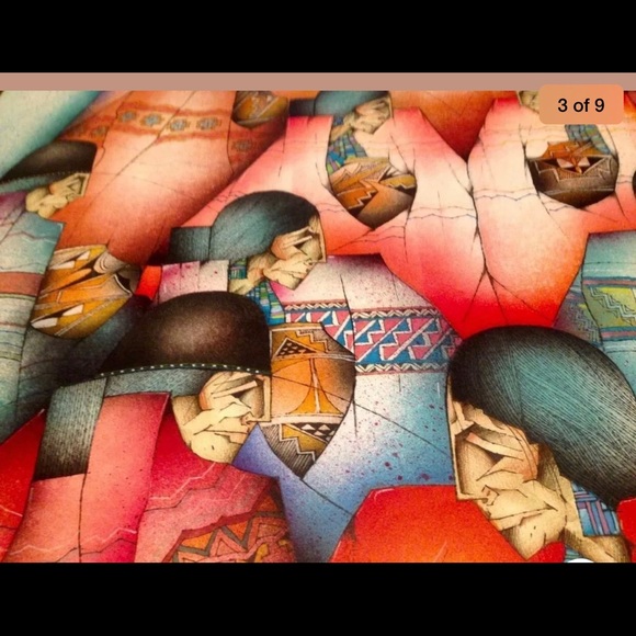 Amado Pena Mixed Media “Los Quince” Southwest Art - Picture 3 of 9